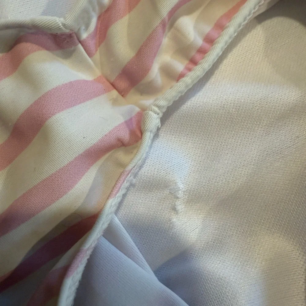 Lila & Jack Toddler Pink and White Striped One Piece bathing suit